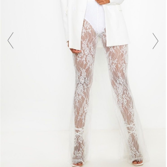 lace white trousers
